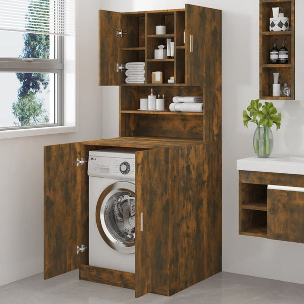 Waschmaschinenschrank Dalmazid (Räuchereiche Holz)