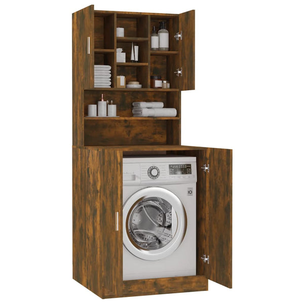Waschmaschinenschrank Dalmazid (Räuchereiche Holz)