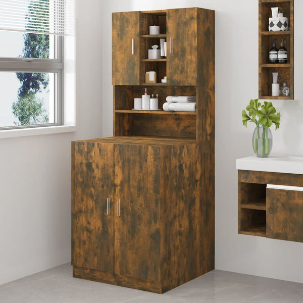 Waschmaschinenschrank Dalmazid (Räuchereiche Holz)