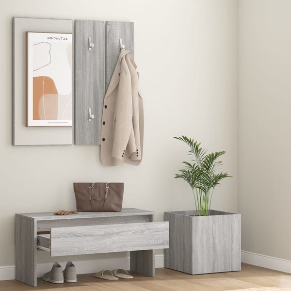 Garderobenset Tucu in Grau (Sonoma-Holz)