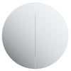 Grauer Badschrank und runder Spiegel LED-Leuchten Mubecel 40x40x17,5cm