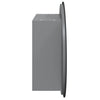 Grauer Badschrank und runder Spiegel LED-Leuchten Mubecel 40x40x17,5cm