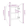 Grauer Badschrank und runder Spiegel LED-Leuchten Mubecel 40x40x17,5cm