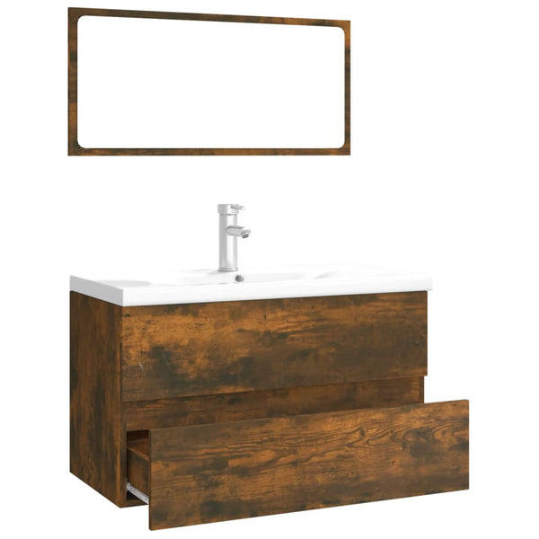 Badezimmermöbel Hildred (Räuchereiche Holz)