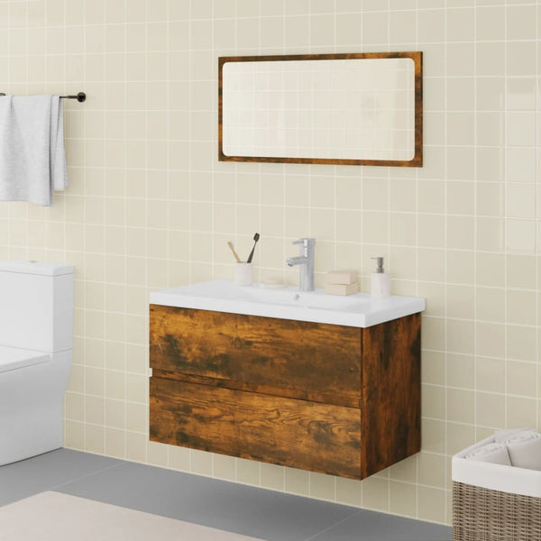 Badezimmermöbel Hildred (Räuchereiche Holz)