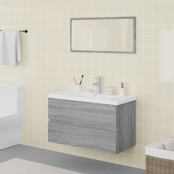 Hildred Badmöbelset Grau (Sonoma-Holzoptik)