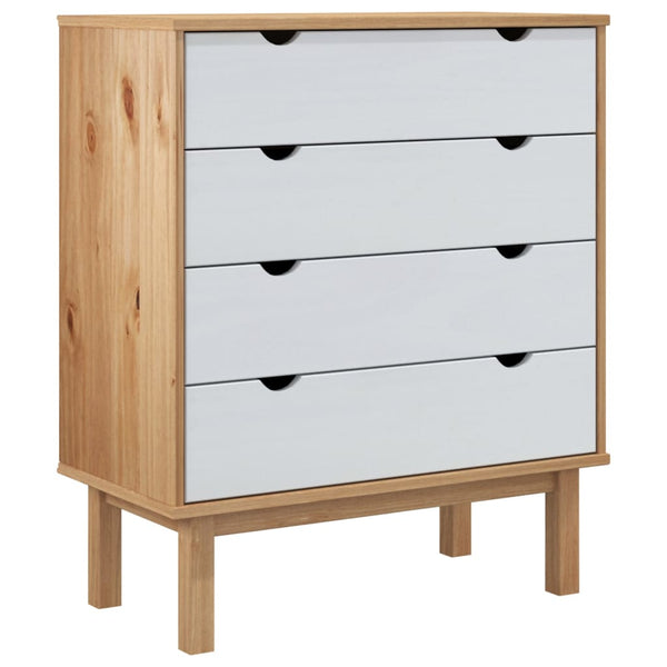 Ruskea ja valkoinen lipasto otta Titinica 76,5x39,5x90cm (mänty)
