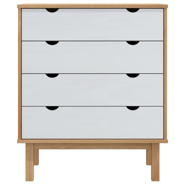 Ruskea ja valkoinen lipasto otta Titinica 76,5x39,5x90cm (mänty)