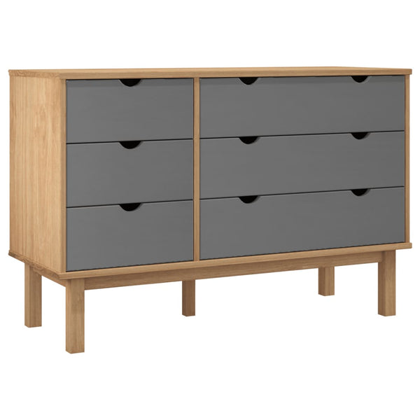 Ruskea ja harmaa lipasto otta Avron 111x43x73,5cm (mänty)