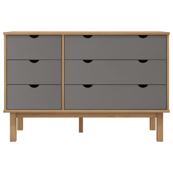 Ruskea ja harmaa lipasto otta Avron 111x43x73,5cm (mänty)