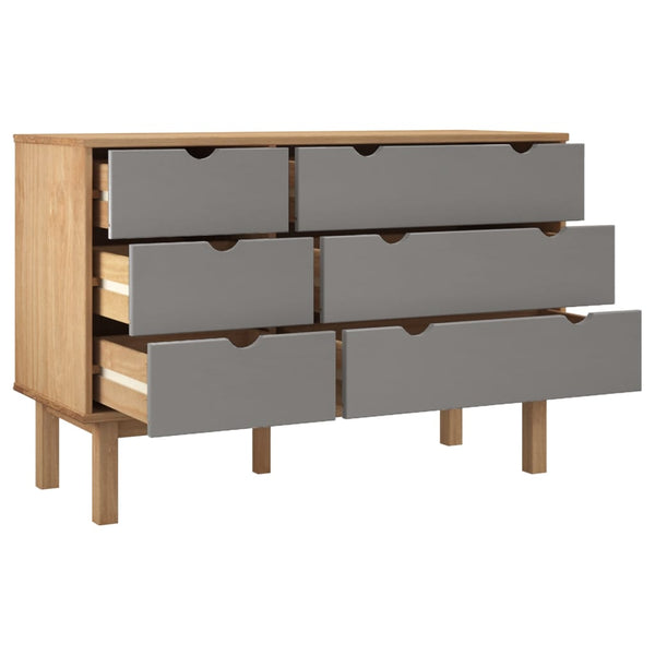 Ruskea ja harmaa lipasto otta Avron 111x43x73,5cm (mänty)