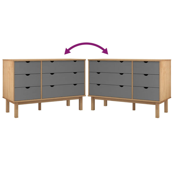 Ruskea ja harmaa lipasto otta Avron 111x43x73,5cm (mänty)