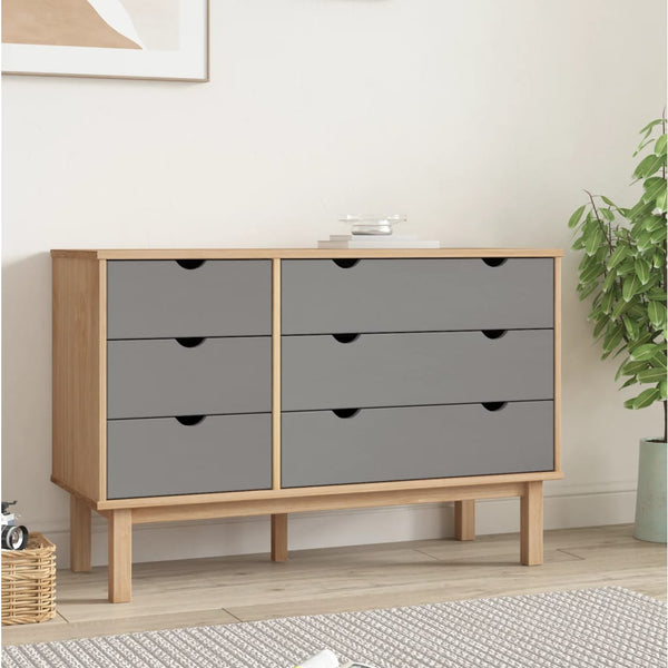 Ruskea ja harmaa lipasto otta Avron 111x43x73,5cm (mänty)
