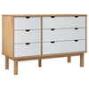 Kommode Avron 111x43x73,5cm (Kiefer), braun grau/weiß