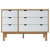 Kommode Avron 111x43x73,5cm (Kiefer), braun grau/weiß