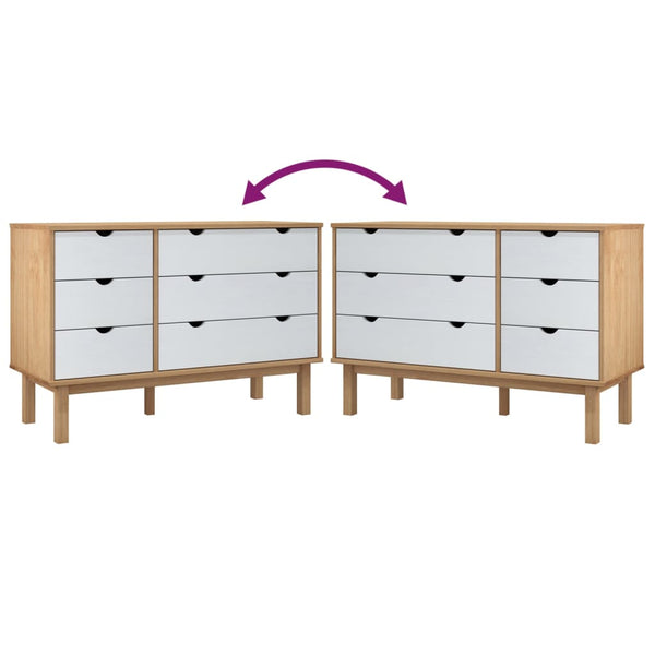 Kommode Avron 111x43x73,5cm (Kiefer), braun grau/weiß