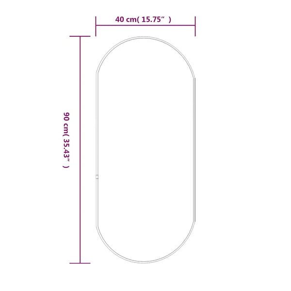 Silberner Wandspiegel Airways 90x40cm (oval)