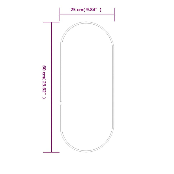 Goldener Wandspiegel Airways 60x25cm (oval)