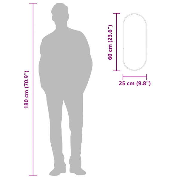 Goldener Wandspiegel Airways 60x25cm (oval)