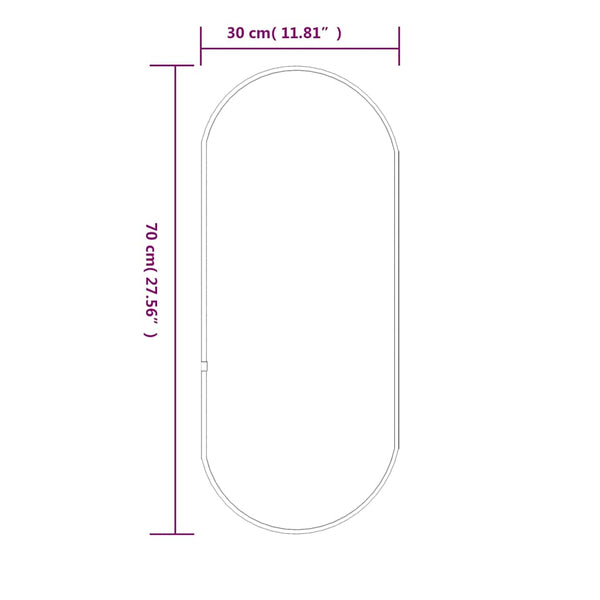 Goldfarbener Wandspiegel Airways 70x30cm (oval)