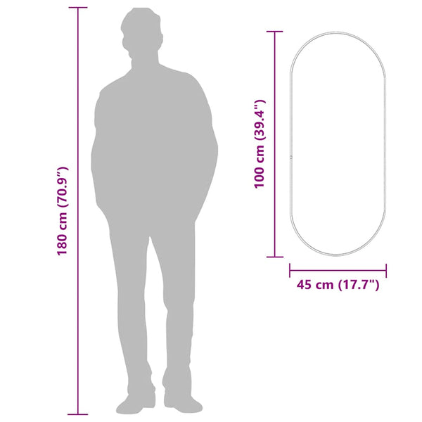 Goldener Wandspiegel Airways 100x45cm (oval)