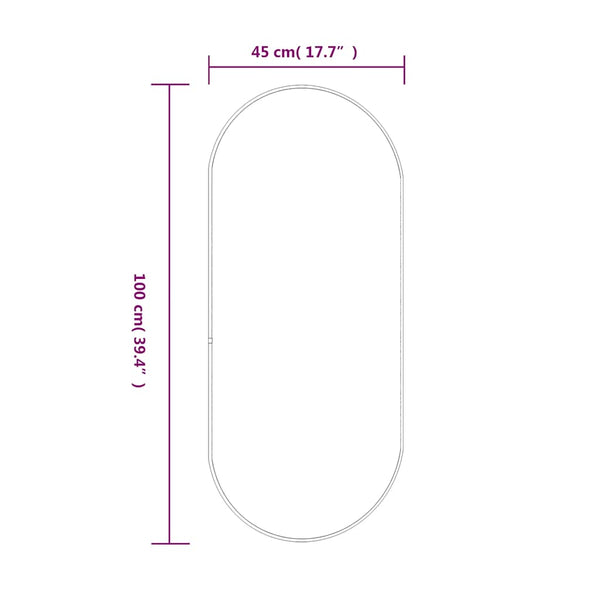 Schwarzer Wandspiegel Airways 100x45cm (oval)