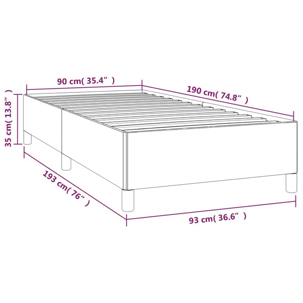 Hellgraues Bettgestell ohne Matratze Jacques 90x190cm (Einzelstoff)