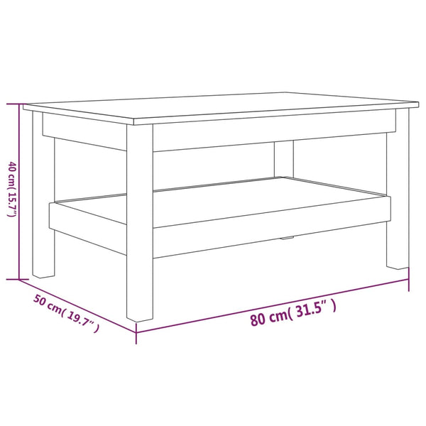 Couchtisch Daria 80x50x40cm (Kiefer)