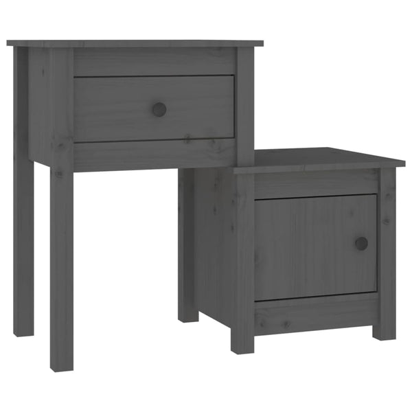 Grauer Nachttisch Tovien 79,5x38x65,5cm (Kiefer)