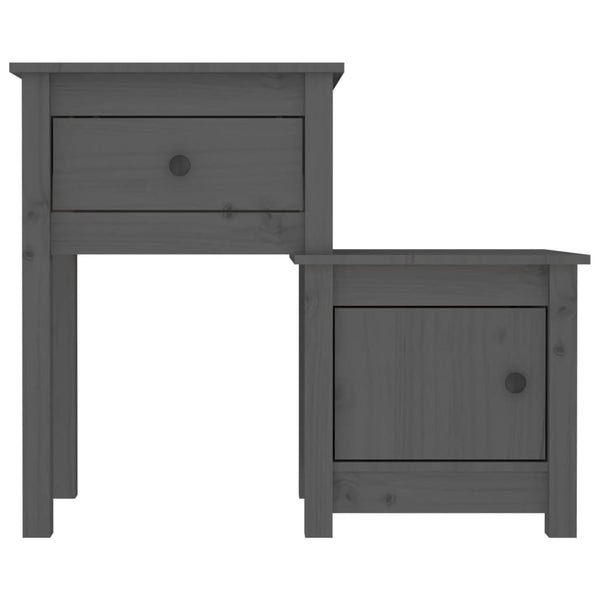 Grauer Nachttisch Tovien 79,5x38x65,5cm (Kiefer)