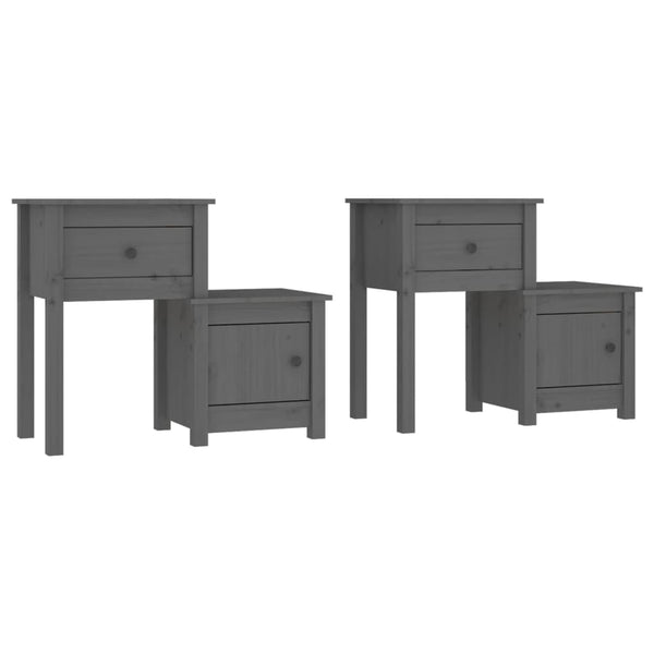 Graue Nachttische Tovien 79,5x38x65,5cm (2 St. Kiefer)