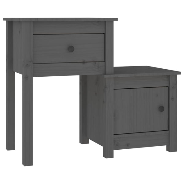 Graue Nachttische Tovien 79,5x38x65,5cm (2 St. Kiefer)