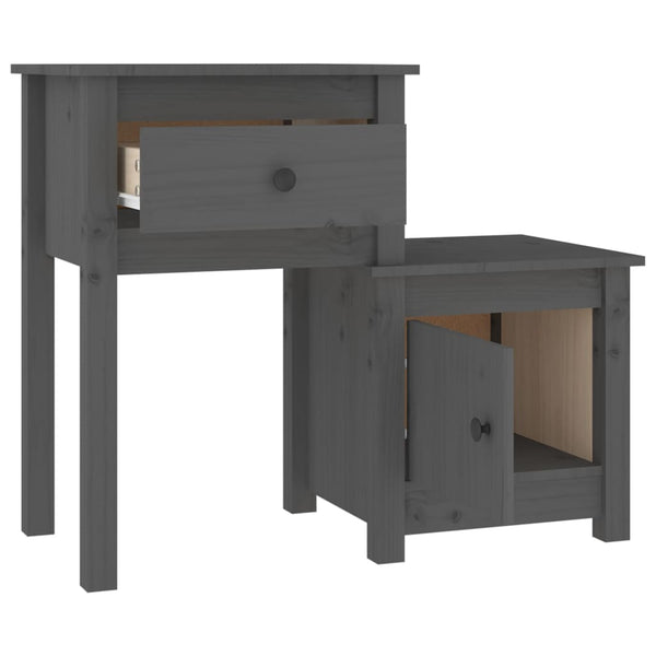 Graue Nachttische Tovien 79,5x38x65,5cm (2 St. Kiefer)