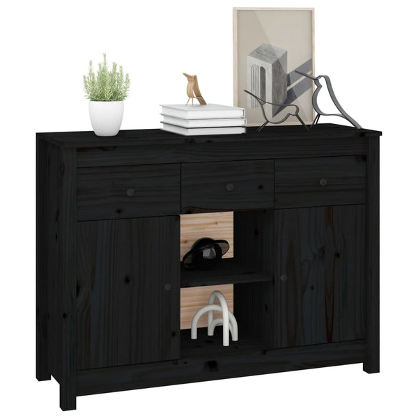 Schwarzes Sideboard Arhonda 100x35x74,5cm (Kiefer)