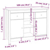Schwarzes Sideboard Arhonda 100x35x74,5cm (Kiefer)