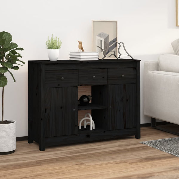 Schwarzes Sideboard Arhonda 100x35x74,5cm (Kiefer)