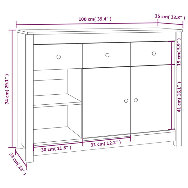 Kommode Kade 100x35x74cm (Kiefer)