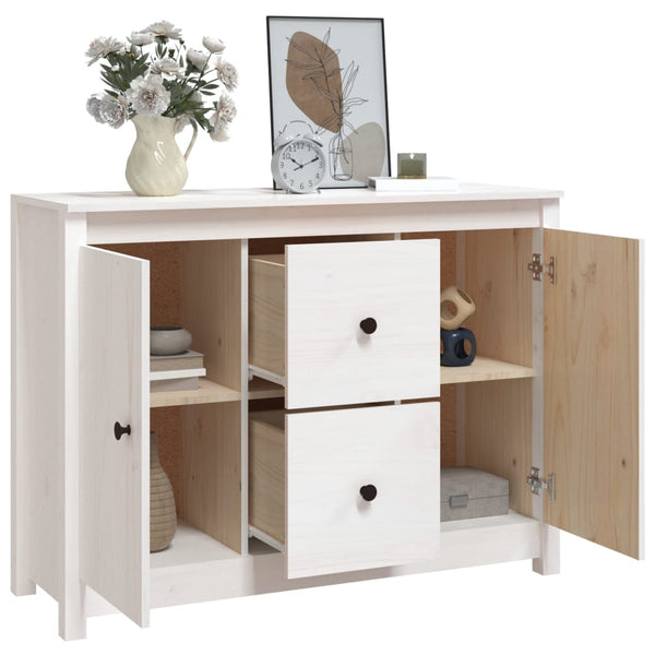 Weißes Sideboard Vie 100x35x74cm (Kiefer)