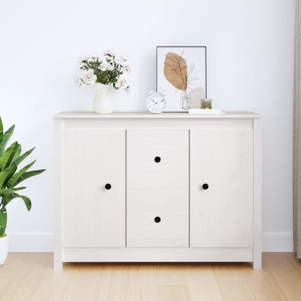 Weißes Sideboard Vie 100x35x74cm (Kiefer)