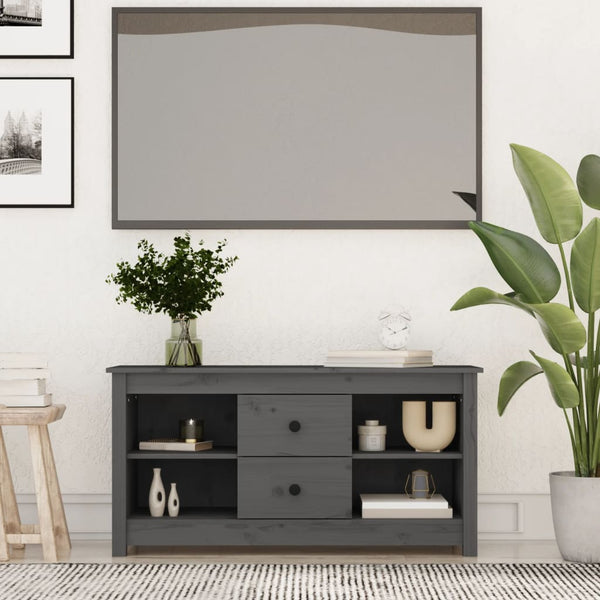Graues TV-Möbel Ngavril 103x36,5x52cm (Kiefer)