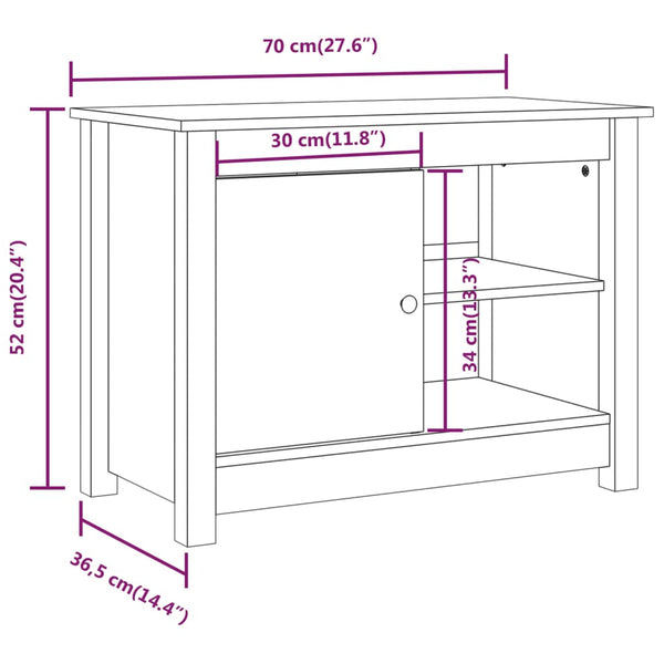 Grauer TV-Schrank Jaqueslline 70x36,5x52cm (Kiefer)