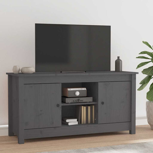 Graues TV-Möbel Anoreta 103x36,5x52cm (Kiefer)
