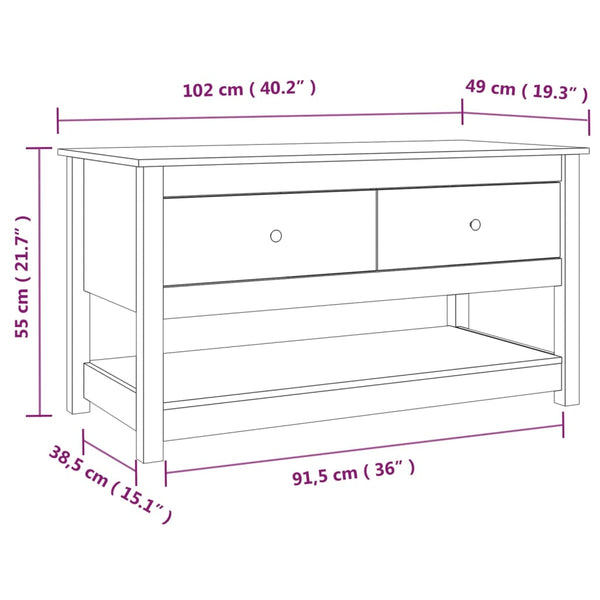 Grauer Couchtisch Slavia 102x49x55cm (Kiefer)