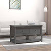 Grauer Couchtisch Slavia 102x49x55cm (Kiefer)