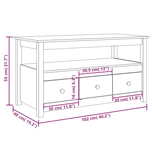 Couchtisch Enek 102x49x55cm (Kiefer)