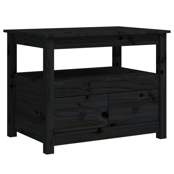 Schwarzer Couchtisch Sturm 71x49x55cm (Kiefer)