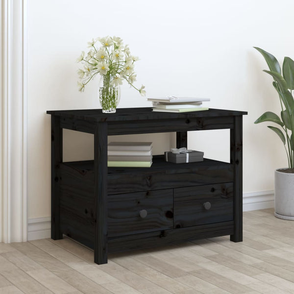 Schwarzer Couchtisch Sturm 71x49x55cm (Kiefer)