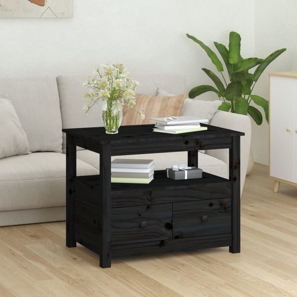 Schwarzer Couchtisch Sturm 71x49x55cm (Kiefer)