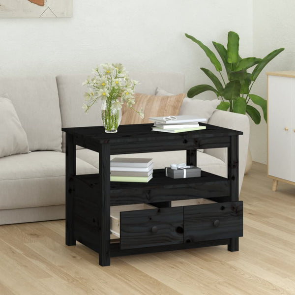 Schwarzer Couchtisch Sturm 71x49x55cm (Kiefer)
