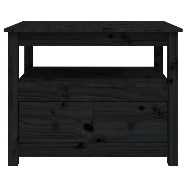 Schwarzer Couchtisch Sturm 71x49x55cm (Kiefer)